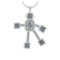 5.15 Ctw VS/SI1 Diamond 14K White Gold robot theme Necklace (ALL DIAMOND AR