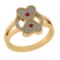 0.27 Ctw VS/SI1 Ruby and Diamond 14k Yellow Gold Engagement Ring (ALL DIAMO