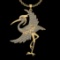 12.90 Ctw VS/SI1 Diamond 10k Yellow Gold Birds theme Pendant (ALL DIAMOND A