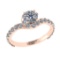 1.71 Ctw VS/SI1 Diamond 14k Rose Gold Hiden Halo Engagement Ring (ALL DIAMO