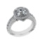 3.62 Ctw VS/SI1 Diamond 14k white Gold Hiden Halo Engagement Ring (ALL DIAM
