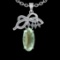16.99 Ctw VS/SI1 Green Amethyst And Diamond 14K White Gold Necklace( ALL DI