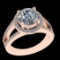 3.44 Ctw VS/SI1 Diamond Prong Set 10k Rose Gold Engagement Ring (ALL DIAMON