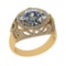 3.45 Ctw VS/SI1 Diamond 14K Yellow Gold Engagement Ring (ALL DIAMOND ARE LA