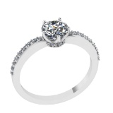 1.10 Ctw SI1/SI2 Diamond 14k white Gold Engagement Ring (ALL DIAMOND ARE LA