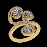 1.65 Ctw VS/SI1 Diamond Prong Set 10K Yellow Gold Engagement Ring (ALL DIAM