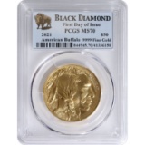 Certified Uncirculated Gold Buffalo 2021 MS70 PCGS First Day of Issue
