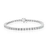 10.48 ctw 14K White Gold 7 inch Basket 4 Prong Tennis Bracelet (LAB-GROWN)