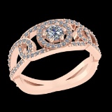 0.67 Ctw VS/SI1 Diamond Prong Set 10k Rose Gold Engagement Ring( (ALL DIAMO
