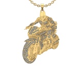 2.87 Ctw VS/SI1 Diamond 14K Yellow Gold Hip Hop Style Necklace (ALL DIAMOND