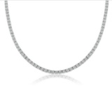 9.94 ctw 14K White Gold 17 inch Basket 4 Prong Tennis Necklace (LAB-GROWN)