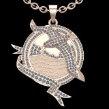 1.91 Ctw VS/SI1 Diamond 10k Rose Gold Birds theme Pendant (ALL DIAMOND ARE