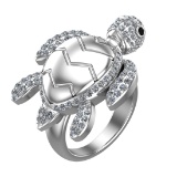 1.60 Ctw VS/SI1 Treated Fancy Black an white Diamond 14k white Gold Tortois