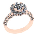2.87 Ctw VS/SI1 Diamond 14K Rose Gold Engagement Ring (ALL DIAMOND ARE LAB