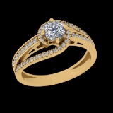 0.86 Ctw SI1/SI2Diamond Prong Set 10k Yellow Gold Engagement Ring (ALL DIAM