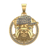 1.46 Ctw SI2/SI1 Diamond Prong Set 14k Yellow Gold Pandant (ALL DIAMOND ARE