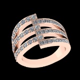 1.36 Ctw VS/SI1 Diamond Prong Set 10K Rose Gold Engagement Ring