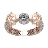 41.73 Ctw VS/SI1 Diamond 14k Rose Gold Creature Theme lion Bracelet Bangle
