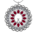 5.86 Ctw VS/SI1 Ruby and Diamond 14k white Gold Pandant (ALL DIAMOND ARE LA