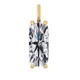 0.59 ctw VS Diamond Style Prong Set 14k Yellow Gold Alphabet-I Pendant (ALL