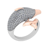 1.76 Ctw SI2/SI1 Diamond Style Prong Set 18K White & Rose Gold two tone Dol