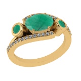 2.94 Ctw VS/SI1 Emerald and Diamond 14k Yellow Gold Engagement Ring (ALL DI