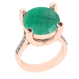 3.25 Ctw VS/SI1 Emerald And Diamond 14k Rose Gold Engagement Ring (ALL DIAM