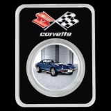 Corvette (1972) Blue Stingray 1 oz Colorized Silver w/ TEP