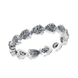 3.25 Ctw SI2/SI1 Diamond Prong Set 14k white Gold Eternity Band Ring