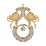 2.11 Ctw SI2/SI1 Diamond Prong Set 14k Yellow Gold Pandant