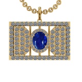42.90 Ctw VS/SI1 Tanzanite and Diamond 14K Yellow Gold Pendant