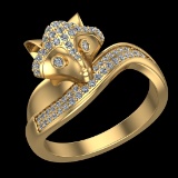 0.52 Ctw VS/SI1 Diamond 10k Yellow Gold Engagement Ring ( (ALL DIAMOND ARE