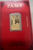 PAMP SUISSE LUNAR SERIES YEAR OF THE RABBIT 5 GRAM GOLD BAR