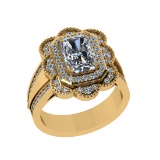 2.30 Ctw VS/SI1 Diamond 14K Yellow Gold Engagement Ring (ALL DIAMOND ARE LA