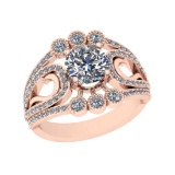 1.95 Ctw SI2/I1 Diamond Style Prong Set 18K Rose Gold Engagement Ring