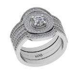 1.15 Ctw VS/SI1 Diamond 14K White Gold Engagement Ring (ALL DIAMOND ARE LAB