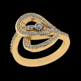 0.67 Ctw VS/SI1 Diamond Prong Set 18k Yellow Gold Engagement Ring (ALL DIAM