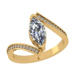 1.13 Ctw VS/SI1 Diamond 14k Yellow Gold Engagement Ring (ALL DIAMOND ARE LA