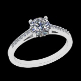 1.06 Ctw VS/SI1 Diamond Prong Set 18k white Gold Engagement Ring (ALL DIAMO