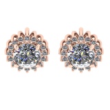 1.16 Ctw VS/SI1 Diamond 14k Rose Gold Stud Earrings (ALL DIAMOND ARE LAB GR