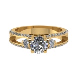 4.91 Ctw SI2/SI1 Diamond Prong Set 14k Yellow Gold Engagement Ring (ALL DIA
