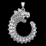 0.78 Ctw VS/SI1 Diamond Prong Set 18k white Gold Creature theme Pendant(ALL