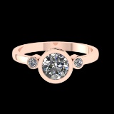 0.91 Ctw VS/SI1 Diamond Prong Set 10K Rose Gold Engagement Ring (ALL DIAMON