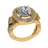 4.56 Ctw VS/SI1 Diamond 14K Yellow Gold Engagement Ring (ALL DIAMOND ARE LA