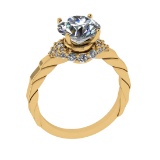 2.82 Ctw SI1/SI2 Diamond Prong Set 14k Yellow Gold Engagement Ring (ALL DIA