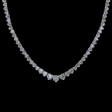 5.63 Ctw VS/SI1 Diamond 14K White Gold Princess Necklace (ALL DIAMOND ARE L