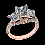 4.58 Ctw SI1/SI2 Diamond 10k Rose Gold Engagement Ring (ALL DIAMOND ARE LAB