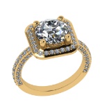 3.10 Ctw SI1/SI2 Diamond 14k Yellow Gold Engagement Ring (ALL DIAMOND ARE L