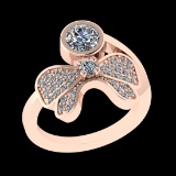 0.97 Ctw VS/SI1 Diamond 10k Rose Gold Engagement Ring (ALL DIAMOND ARE LAB
