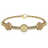 4.16 Ctw SI1/SI2 Diamond 14k Yellow Gold Bracelet (ALL DIAMOND ARE LAB GROW